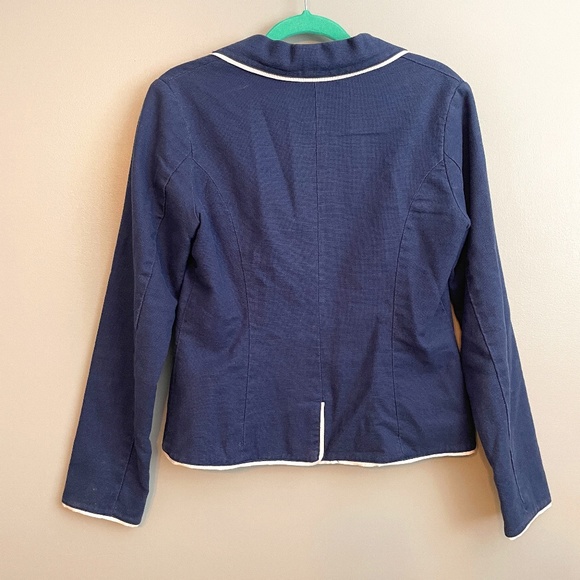 EUC Liberty of London Libertine for Target Linen Blend Navy Blazer Size Medium - Picture 5 of 6